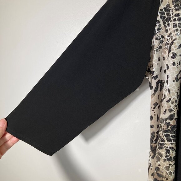 Womens Chicos Travelers Collection Open Cardigan Animal Print Beads L - Picture 5 of 10